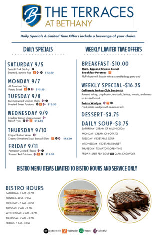 Bistro Menu 9/5 - 9/11