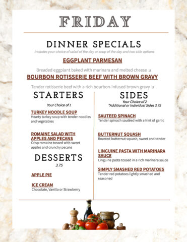 Formal Dining Friday 3.6