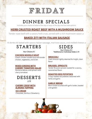 Formal Dining Friday 3.27