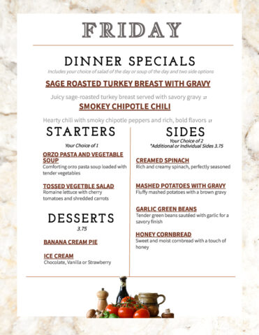 Formal Dining Friday 4.3