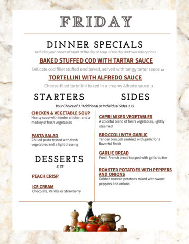 Formal Dining Friday 4.17