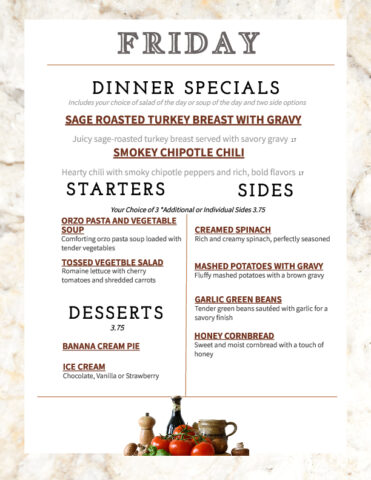 Formal Dining Friday 5.8