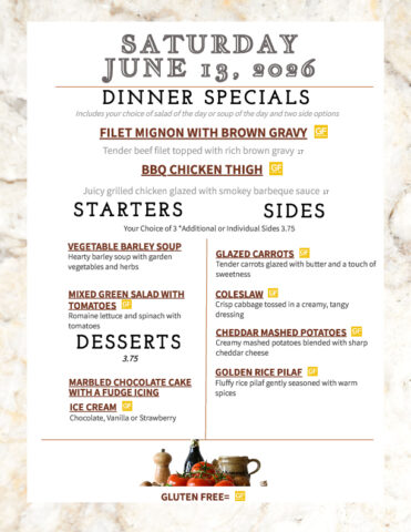 Formal Dining Saturday 6.13