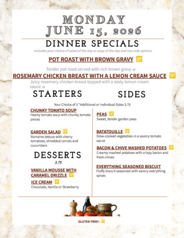 Formal Dining Monday 6.15