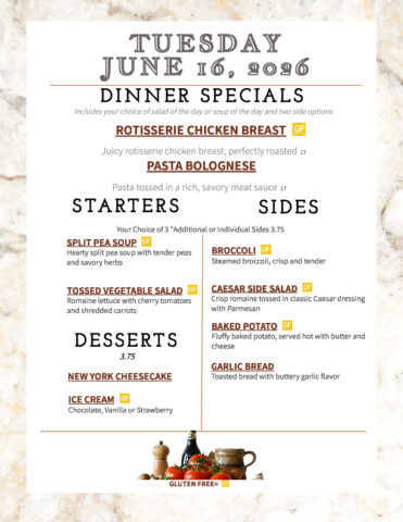 Formal Dining Tuesday 6.16