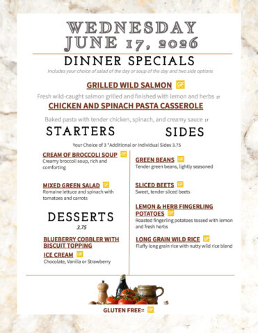 Formal Dining Wednesday 6.17