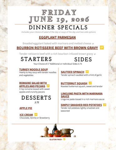 Formal Dining Friday 6.19