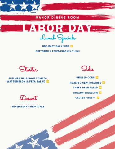 Manor Labor Day Menu