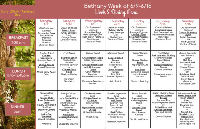6/9-6/15 Menu