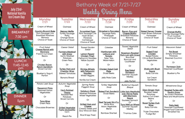 7.21 - 7.27 Menu