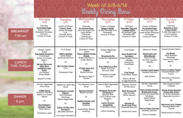 Manor Menu 6.8 - 6.14
