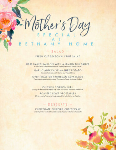 Mother's Day Menu 5/11