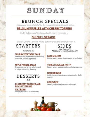 Formal Dining Sunday 3.29