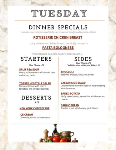 Formal Dining Tuesday 3.3