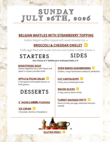 Formal Dining Sunday 7.26