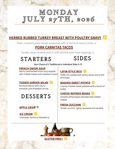 Formal Dining Monday 7.27