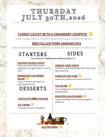 Formal Dining Thursday 7.30