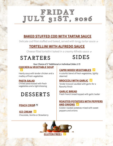 Formal Dining Friday 7.31