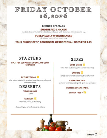 Formal Dining Friday 10.16