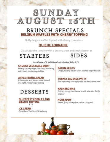 Formal Dining Sunday 8.16