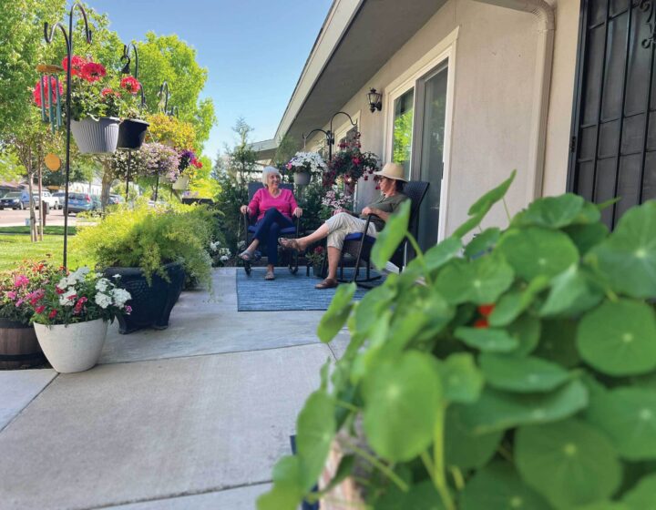 Relaxing on the patio at The Garden at Bethany