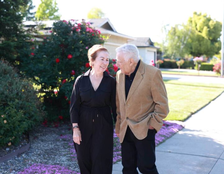 Bethany residents enjoying a stroll through the neighborhood