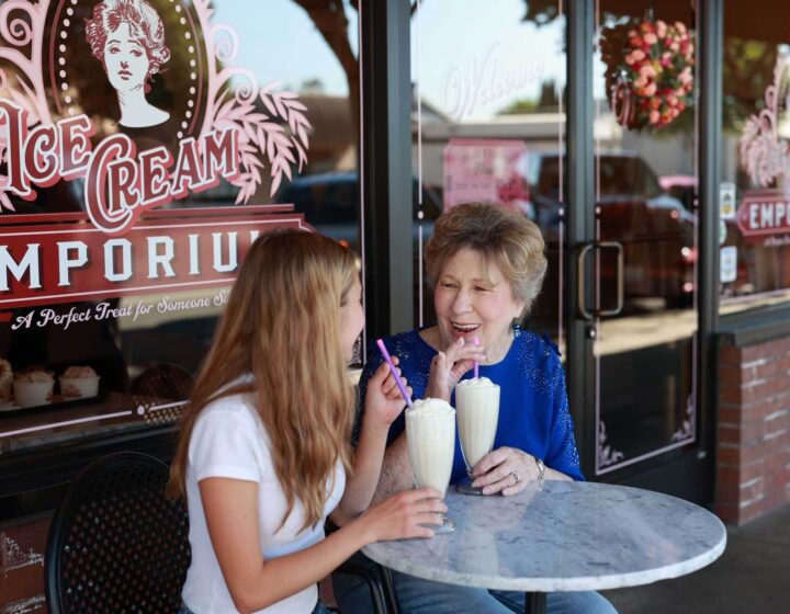 A Bethany resident and her granddaughter at an ice cream shop in Ripon, CA