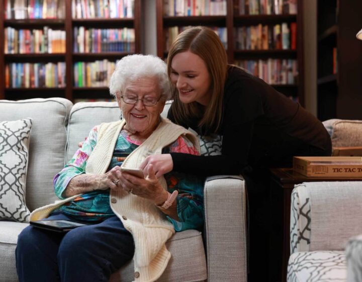 A Bethany resident and staff member in the library