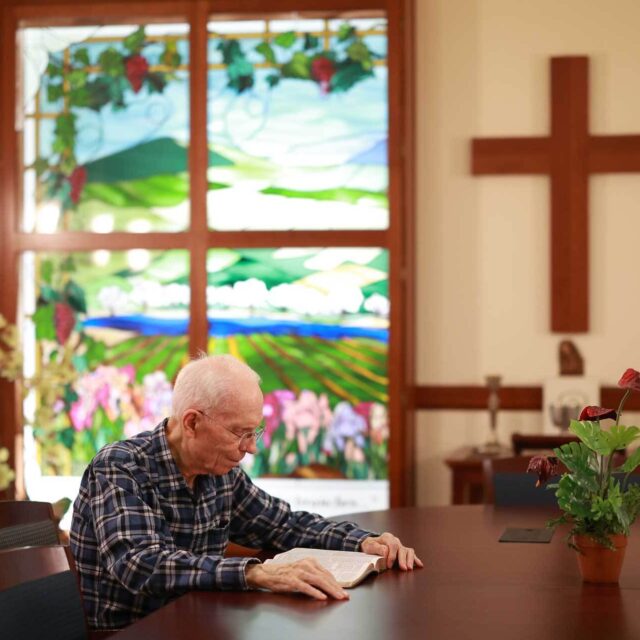 Individual Bible study in the chapel