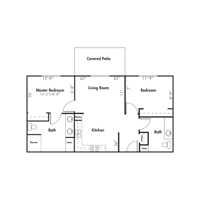 Town Square at Bethany Apartment E Floor Plan