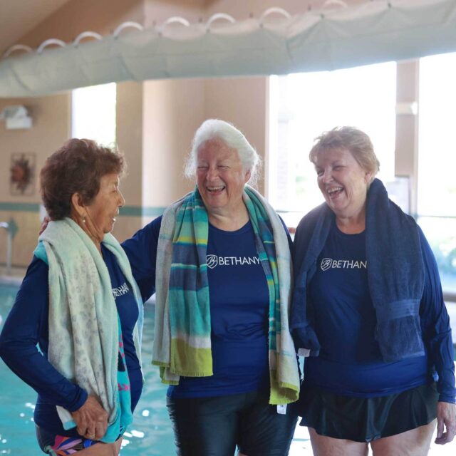 Bethany residents enjoying the pool